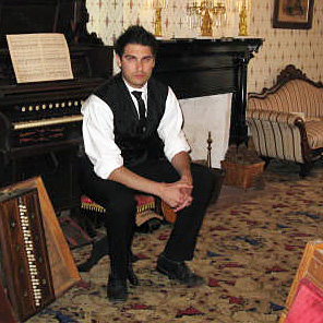 Victor Santana and the original Whaley family pump organ